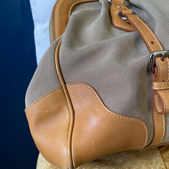 PRADA Vitello Daino Trimmed Canapa Logo Frame Bag - Picture 9 of 17